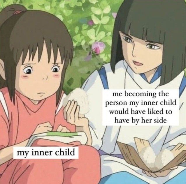 Meme de la película El viaje de Chihiro sobre el niño interior